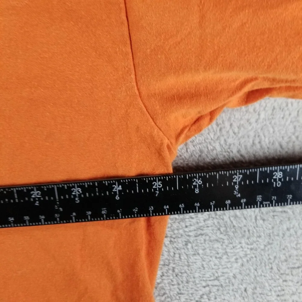 VTG Nike Shirt Mens 2XL Orange Center Swoosh‎ Grid Graphic Short Sleeve Tee Y2K